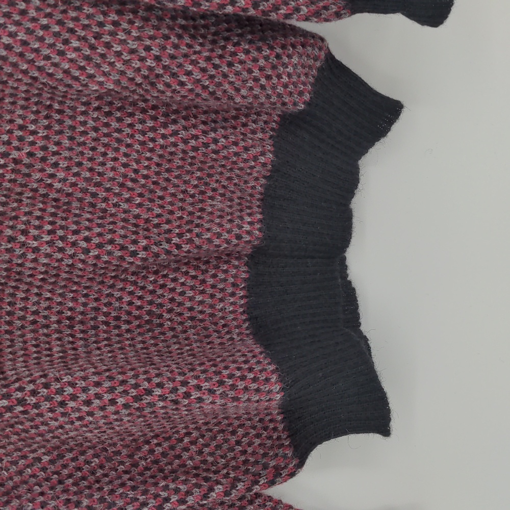 Tumi Knits Men's Alpaca Sweater Red Black Plaid Checkered Size Medium V Neck - Picture 6 of 14